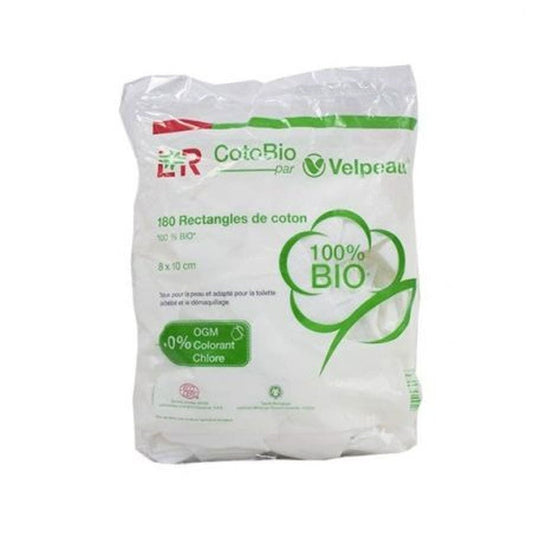 Lohmann Rauscher Cotopads 8x10 Cm Cotton Pads bio par Velpeau 180 Pices - FrenchBeautyHub