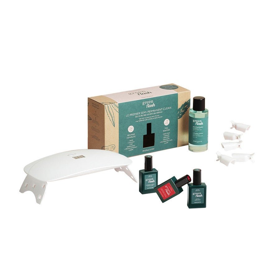 Manucurist Green Flash Le Premier Semi - Permanent Clean Giftboxes Poppy Red - FrenchBeautyHub