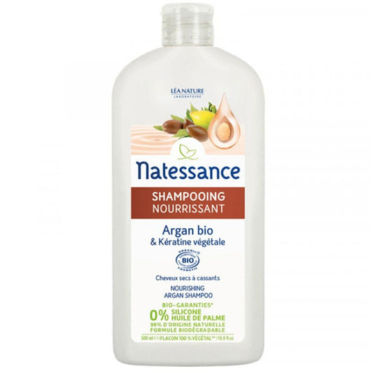 Natessance Argan Nourishing Repairing Shampoo with Plant Keratin 500ml (16.90 fl oz) - FrenchBeautyHub