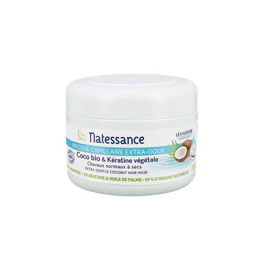 Natessance Extra - gentle hair mask Organic coconut & plant keratin 200ml (6.76fl oz) - FrenchBeautyHub