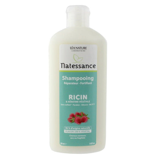 Natessance Repairing And Fortifying Shampoo With Castor Oil Normal To Fragile Hair 250ml (8.45fl oz) - FrenchBeautyHub