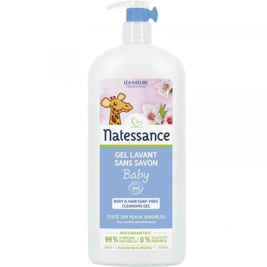Natessance Soap - Free Washing Gel for Babies 500ml (16.91fl oz) - FrenchBeautyHub