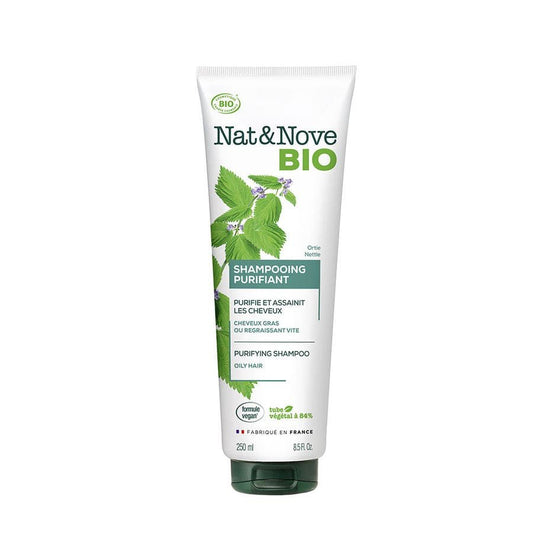 NAT&NOVE BIO Purifying Organic Shampoo for Oily or Rapidly Regrowing Hair 250ml (8.45 fl oz) - FrenchBeautyHub