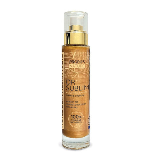 Propos'Nature Or'Sublime organic shimmering oil Body & Hair Fleur d'Oranger Perfumes 100ml (3.38fl oz) - FrenchBeautyHub