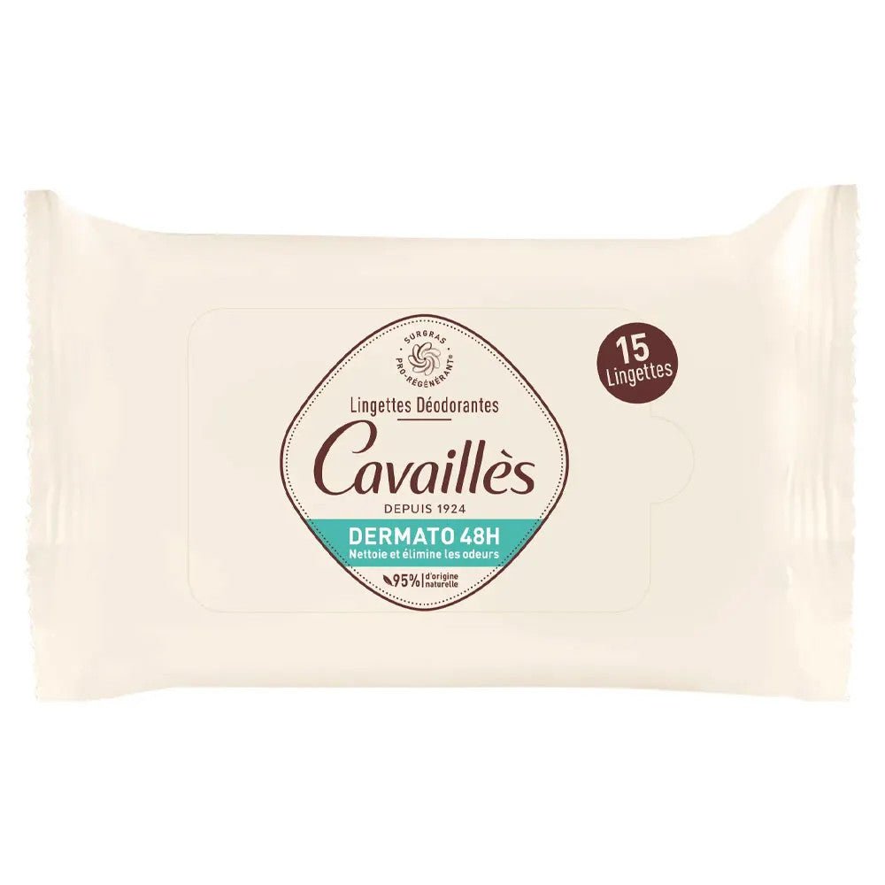 Rogé Cavaillès Dermato 48H Deodorant Wipes x15 - 15 Wipes - FrenchBeautyHub