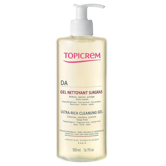 Topicrem Da Atopic Skin Da Ultra Rich Cleansing Gel Peaux Atopiques 500ml (16.91fl oz) - FrenchBeautyHub