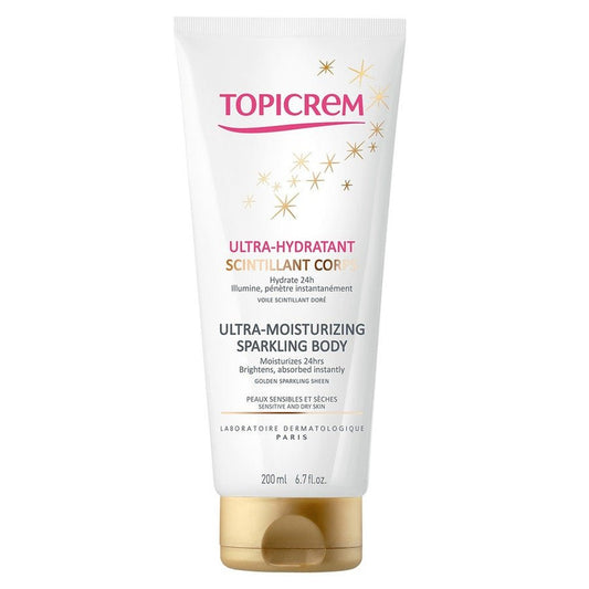 Topicrem Ultra - Moisturizing Sparkling Body 200ml (6.76 fl oz) for Sensitive Skin - FrenchBeautyHub