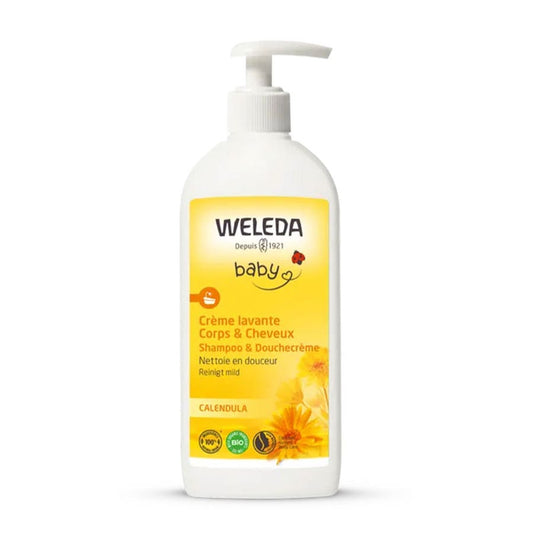 Weleda Calendula Cleansing Cream Body and Hair for Babies and Children 400ml (13.53fl oz) - FrenchBeautyHub