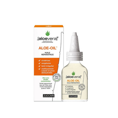 Zuccari [aloevera]2 ALOE - OIL Aloe vera repair oil and essential oils Hyaluronic Acid 50ml (1.69fl oz) - FrenchBeautyHub