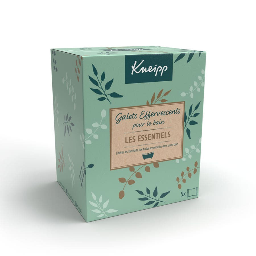 114178__11710.1721913209.1280.1280 Kneipp Essentials Papillote Effervescent Bath Pebbles 80g x5 (2.82 oz x5) - Image 1