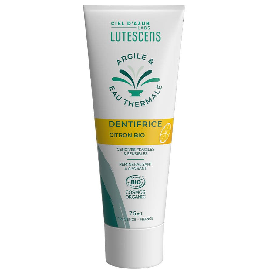 122856__24090.1721818892.1280.1280 Lutescens Organic Lemon Toothpaste 75ml (2.53fl oz) - Image 1