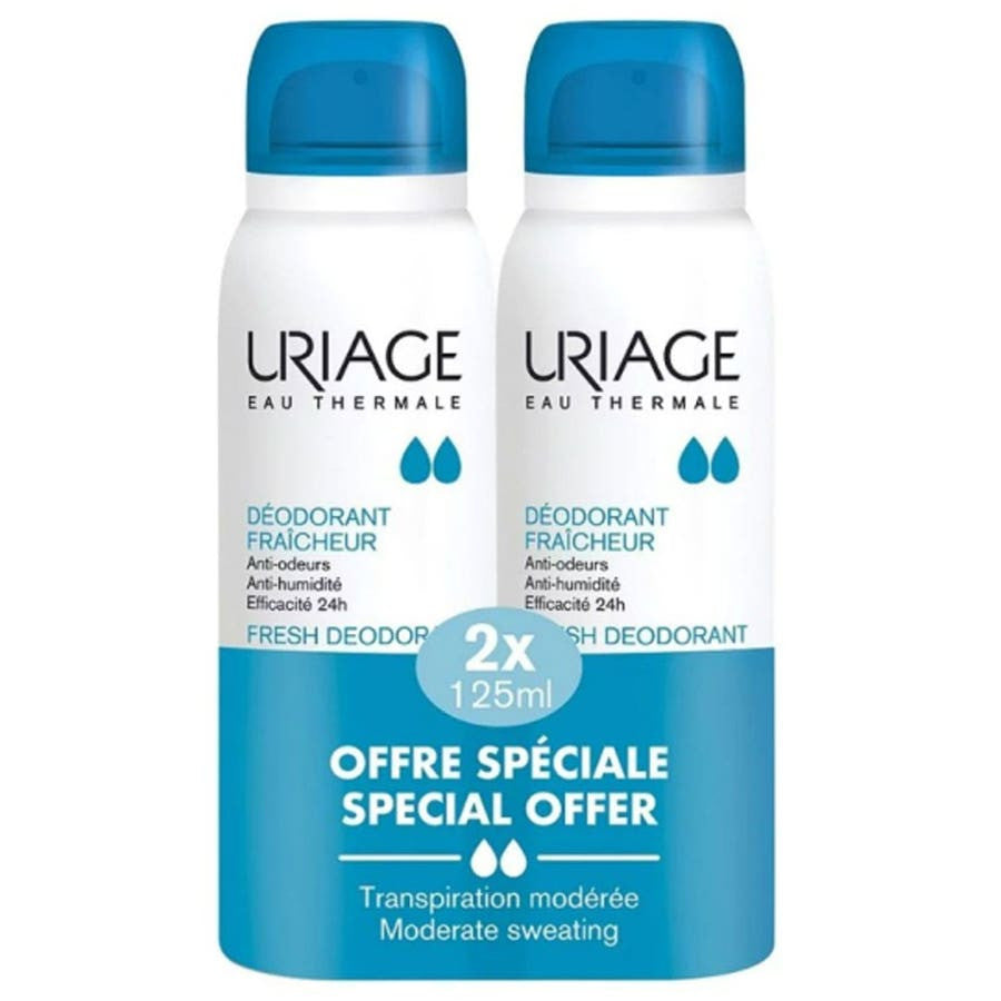 141133__90763.1721818275.1280.1280 Uriage Refreshing Deodorant Anti-Odour Anti-Humidity Sensitive Skin 2x 125ml (4.22fl oz) - Image 1