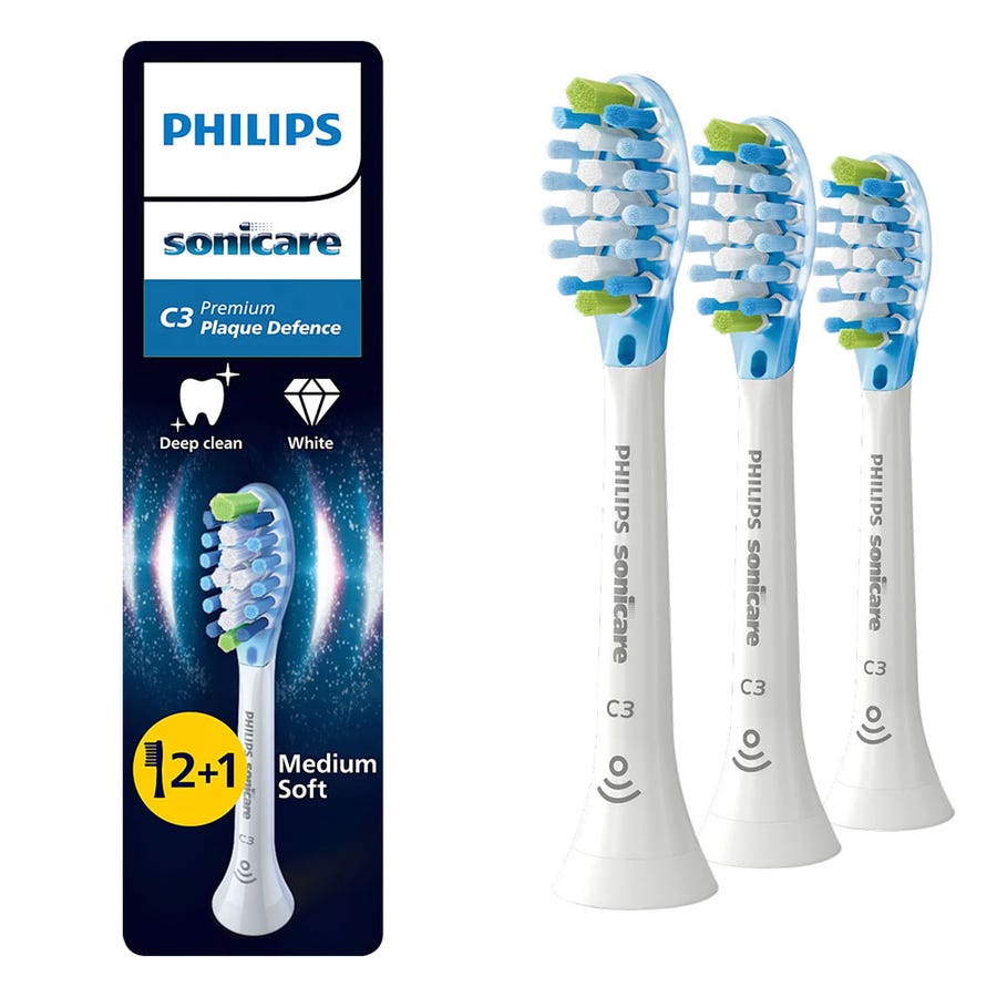 Philips Sonicare C3 Premium Plate Toothbrush Heads X4 Hx9044/17 Sonicare Philips HX9043/87 2+1