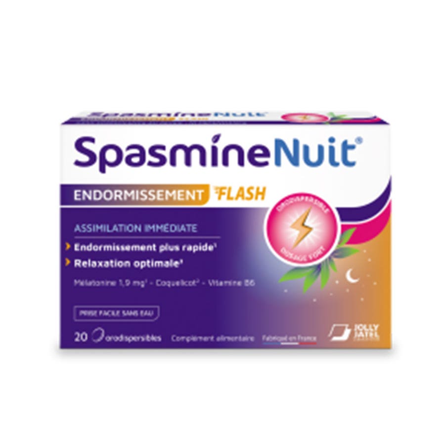 Jolly Jatel Laboratoires SpasmineNight Sleep Flash 1.9mg 20 orodispersible tablets