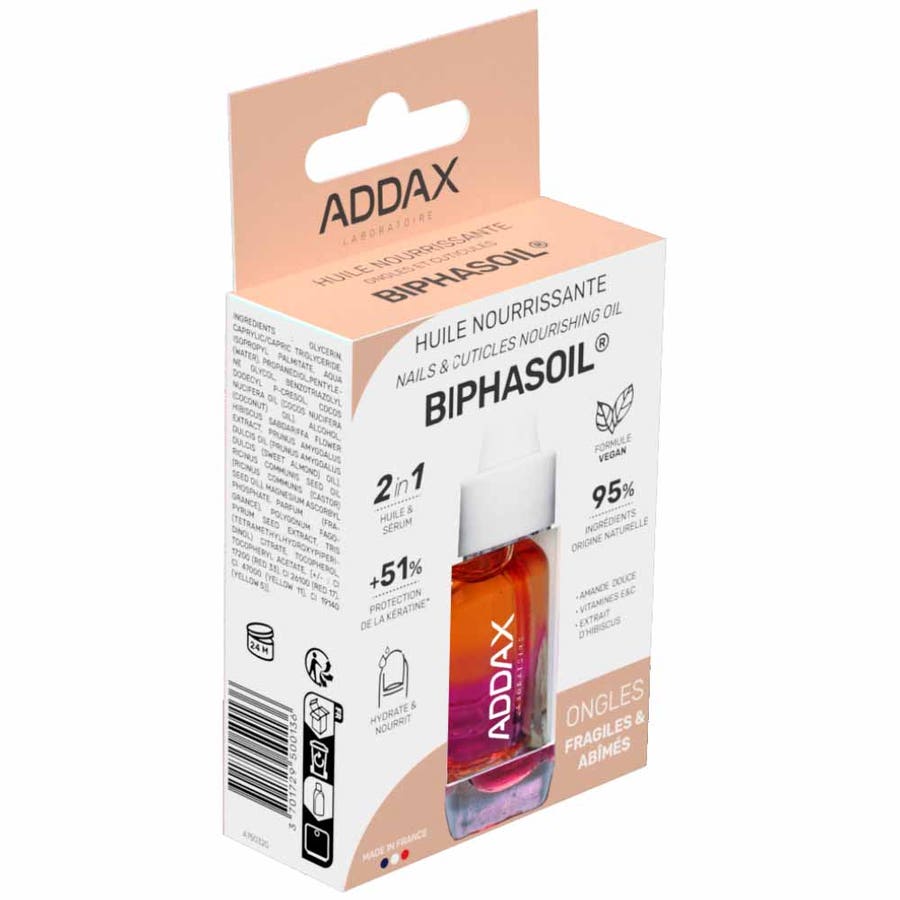 Addax BIPHASOIL® 2 in 1 nourishing serum for nails and cuticles 11ml (0.37fl oz)