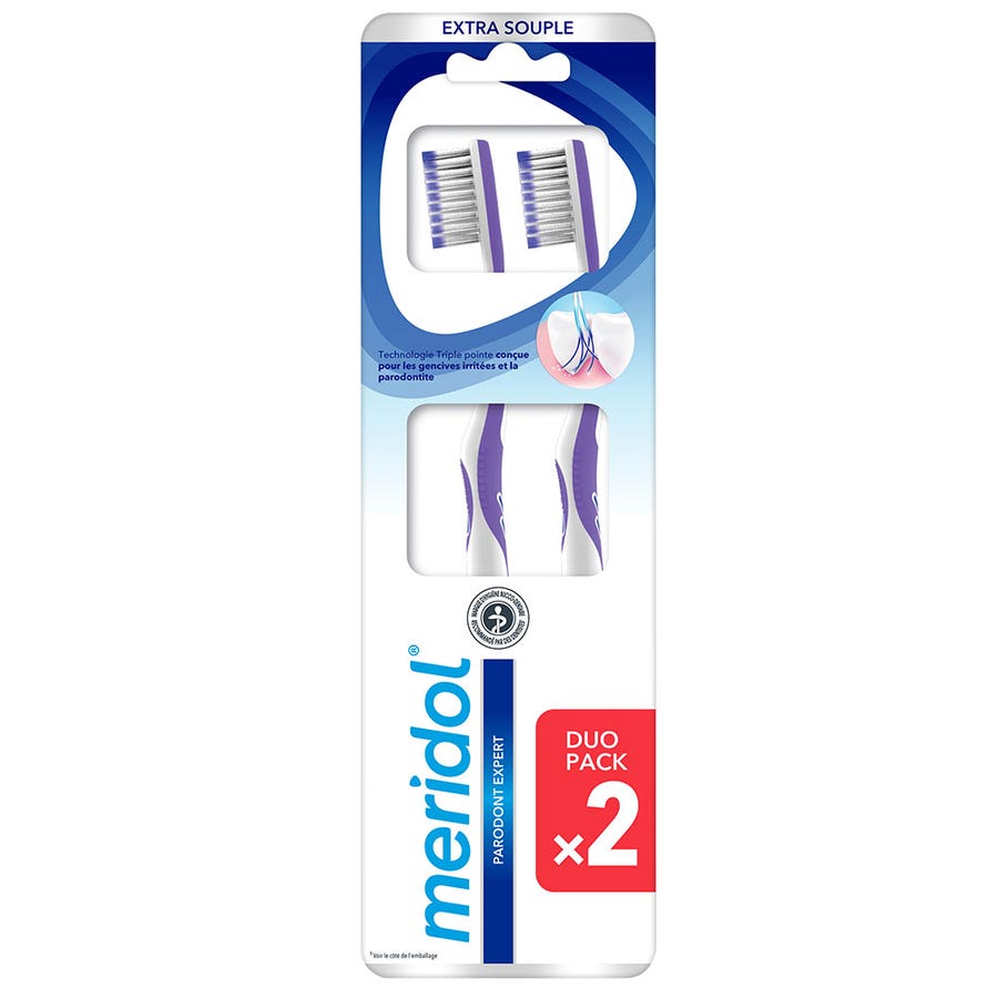 175101 Meridol Paradont Expert DUO Extra Soft Toothbrush 2x - Image 1