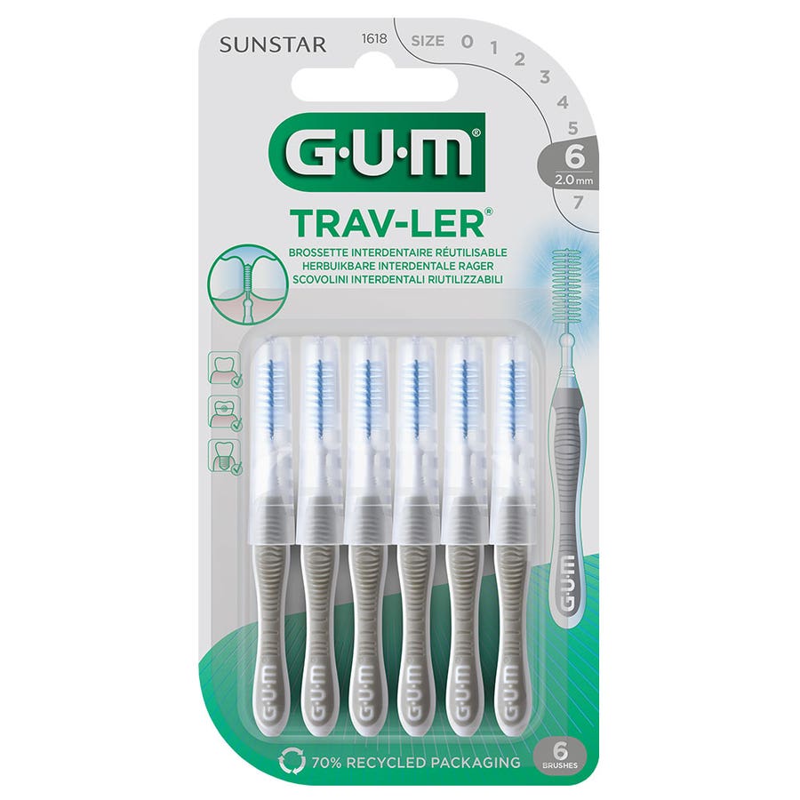 Gum Trav-ler Interdental Brushes 1618 Trav-ler 2mm