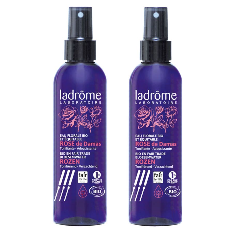 Ladrôme Organic Damask Rose Floral Water 200ml x2 (6.76 fl oz x2)