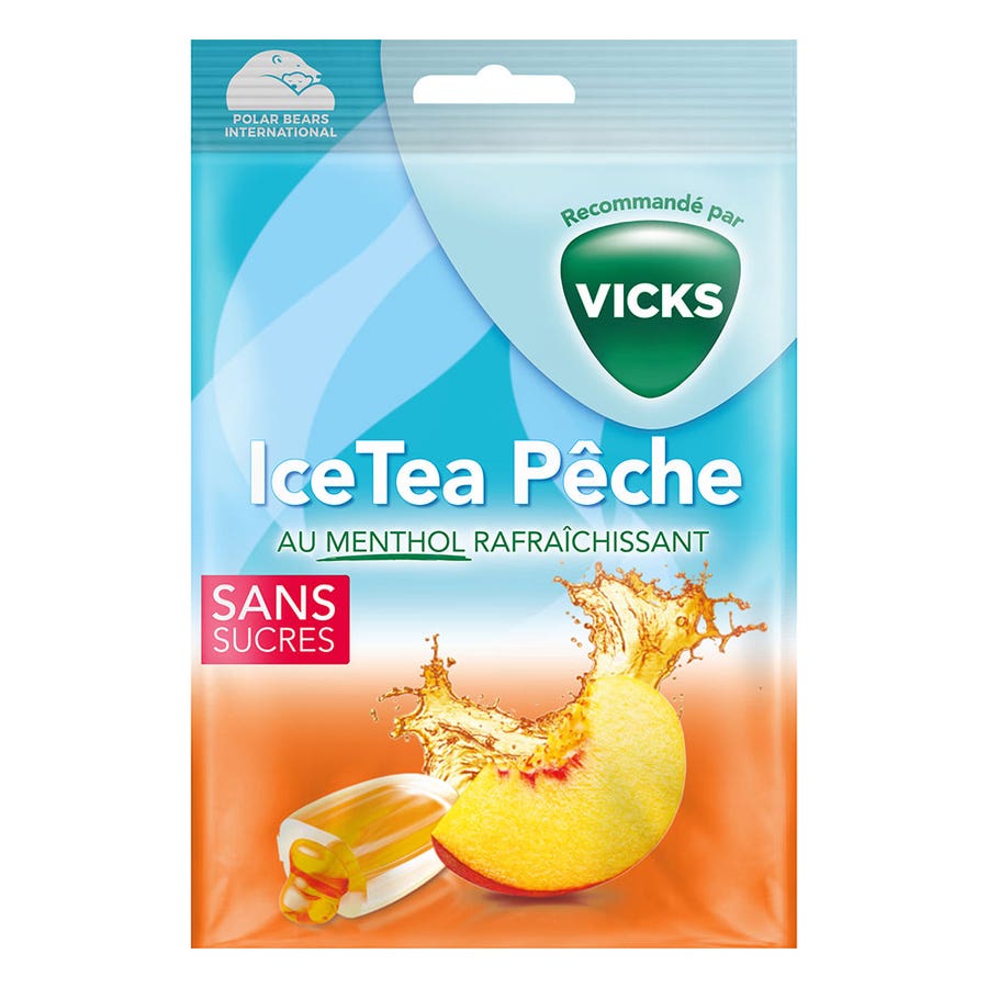 Vicks Bonbons Ice Tea Pêche & Menthol x13