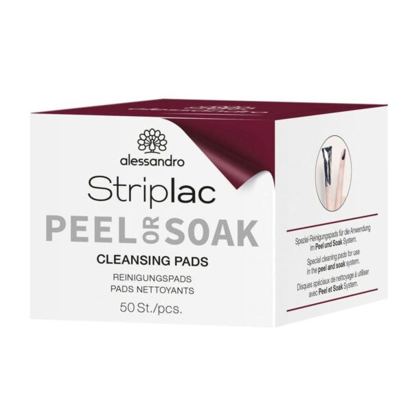 Alessandro Striplac Peel Or Soak nail cleansing Pads 50 pieces - FrenchBeautyHub