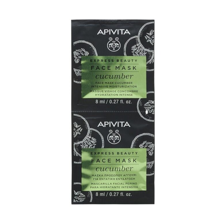 Apivita Express Beauty Intense Hydration Cucumber Face Mask 8ml x2 (0.27fl oz x2) - FrenchBeautyHub