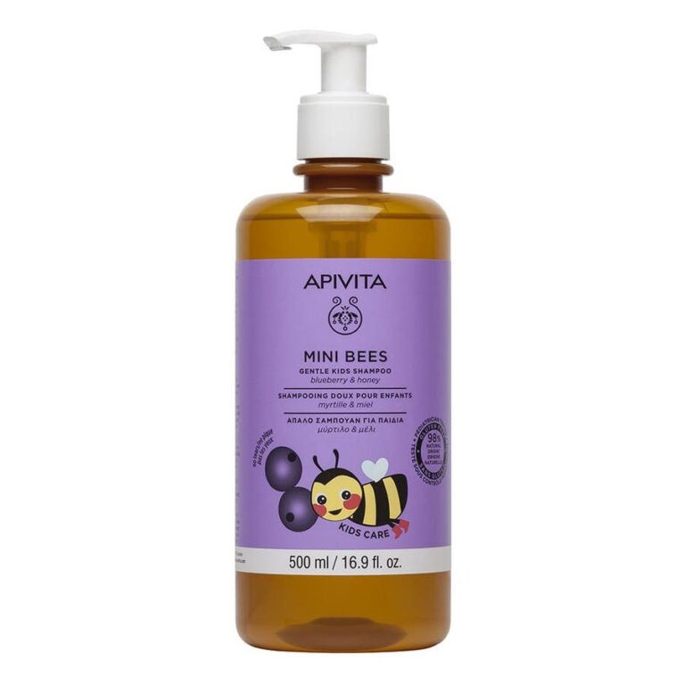 Apivita Mini Bees Gentle Shampoo For Children Blueberry & Honey 500ml (16.90fl oz) - FrenchBeautyHub