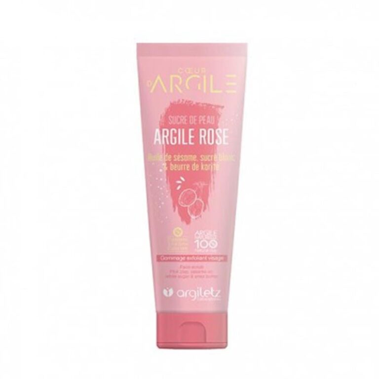 Argiletz Exfoliating Sugar Face Scrub with Pink Clay 100ml (3.38fl oz) - FrenchBeautyHub