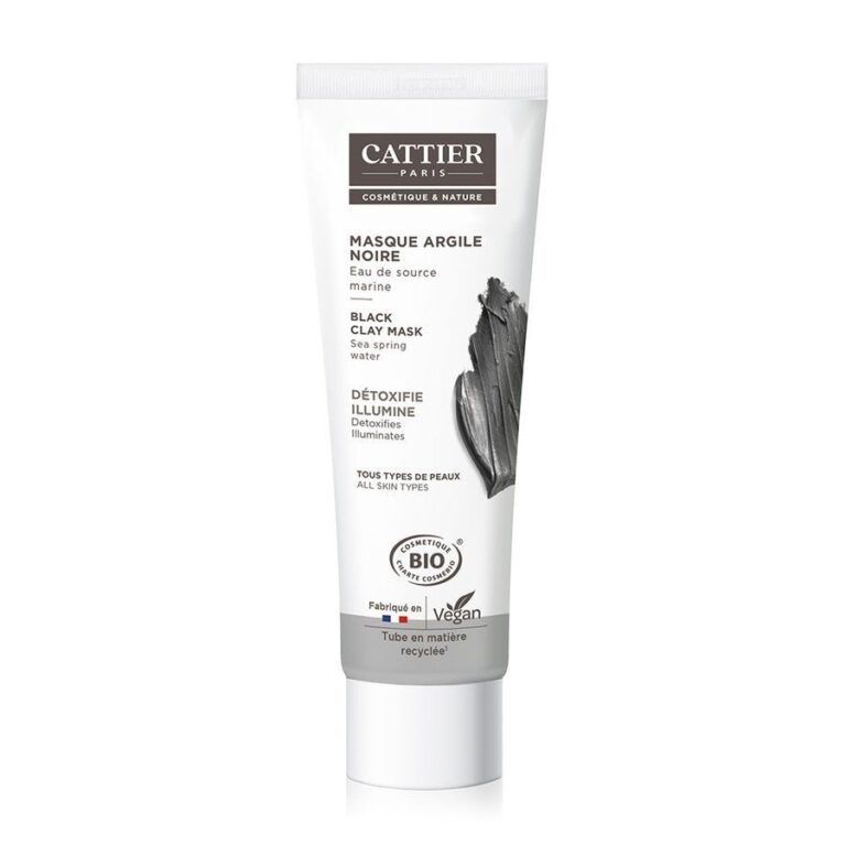 Cattier Black Clay Mask 100ml (3.38 fl oz) - Detoxifies and Illuminates
