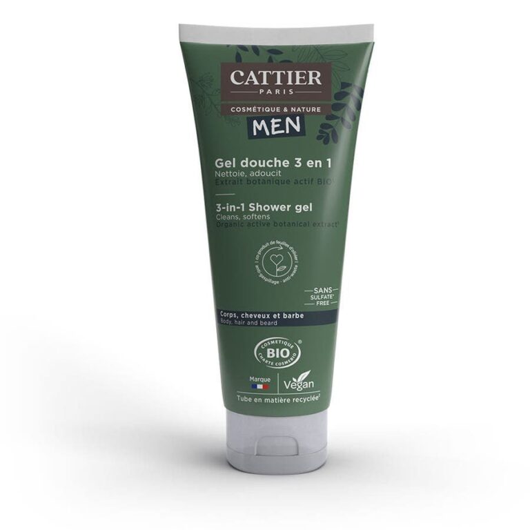 Cattier Men 3 - in - 1 Organic Shower Gel for Body