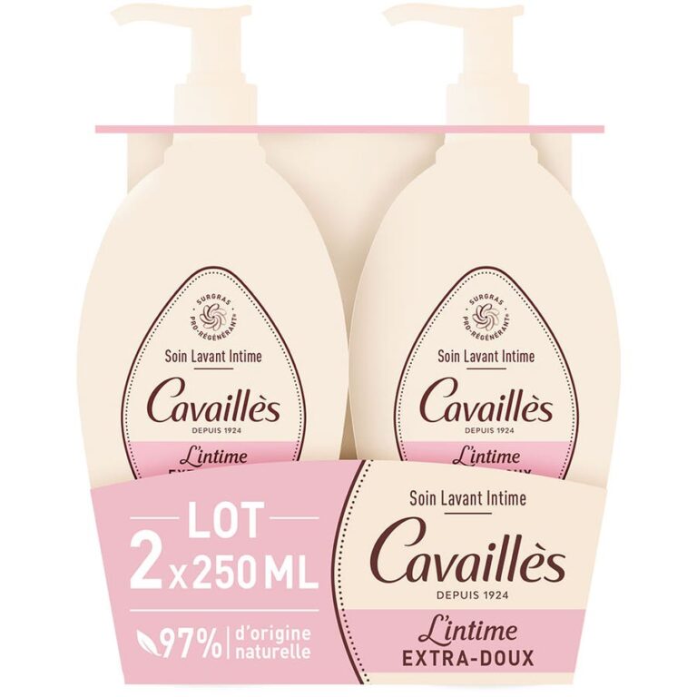 Cavaillès Intimate Dryness Extra - soft Intimate Cleansing Gel 250ml x2 (8.45fl oz x2) - FrenchBeautyHub