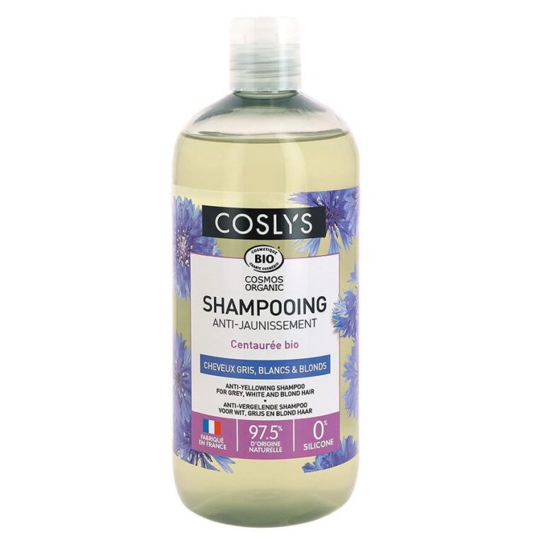 Coslys Organic anti - yellowing shampoo Grey and white hair 500ml (16.90fl oz) - FrenchBeautyHub