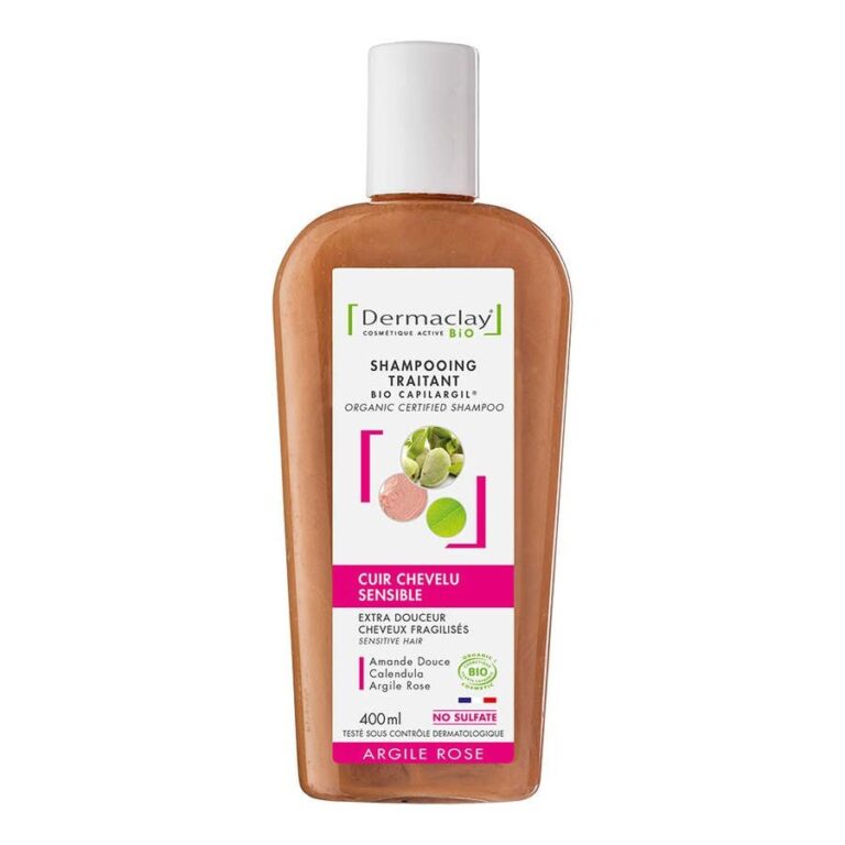 Dermaclay Organic Extra Gentle Shampoo for Sensitive Scalp 250ml (8.45fl oz) - FrenchBeautyHub