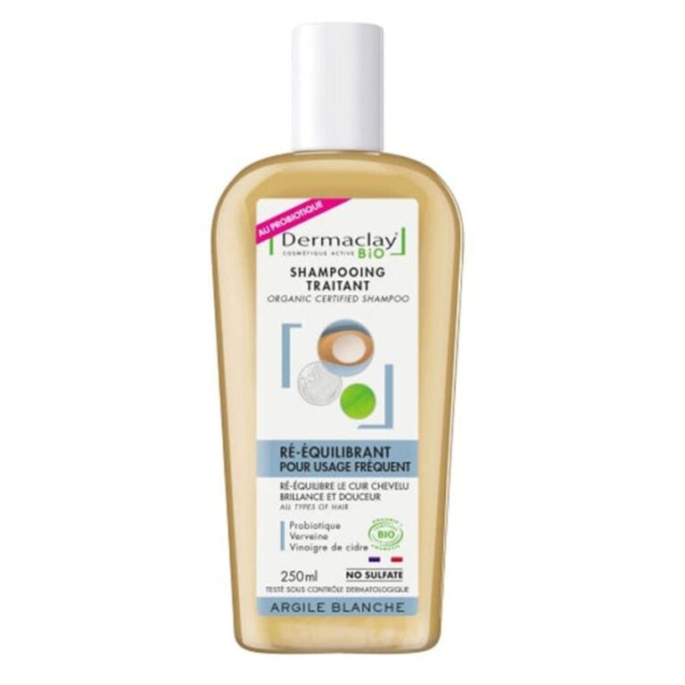 Dermaclay Organic Probiotic Rebalancing Treatment Shampoo with White Clay 250ml (8.45fl oz) - FrenchBeautyHub