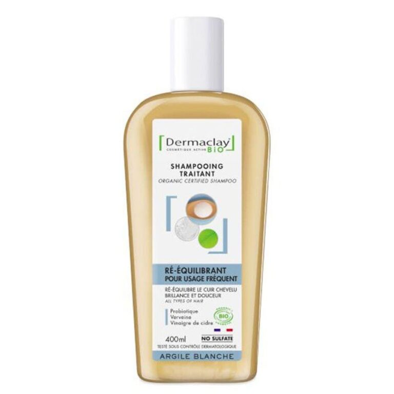 Dermaclay Rebalancing Treatment Shampoo BIO Probiotic for Frequent Use White Clay 400ml (13.52 fl oz) - FrenchBeautyHub