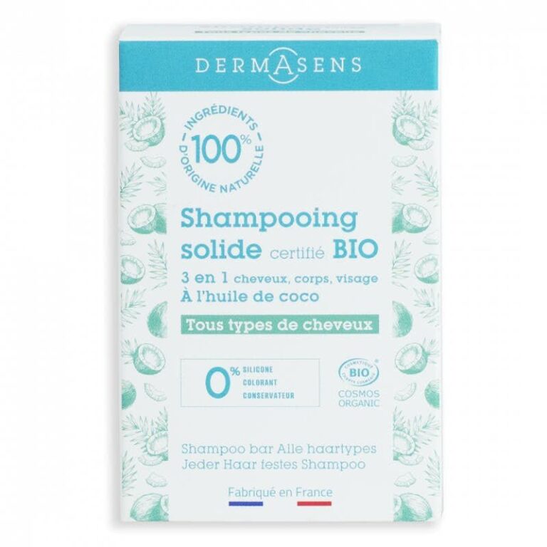 Dermasens Organic Solid Shampoo for All Hair Types 60g (2.11 oz) - FrenchBeautyHub