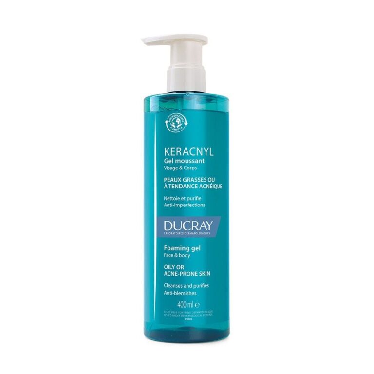 Ducray Keracnyl Foaming Cleansing Face Gel Oily Blemish - Prone Skin 400ml (13.52fl oz) - FrenchBeautyHub