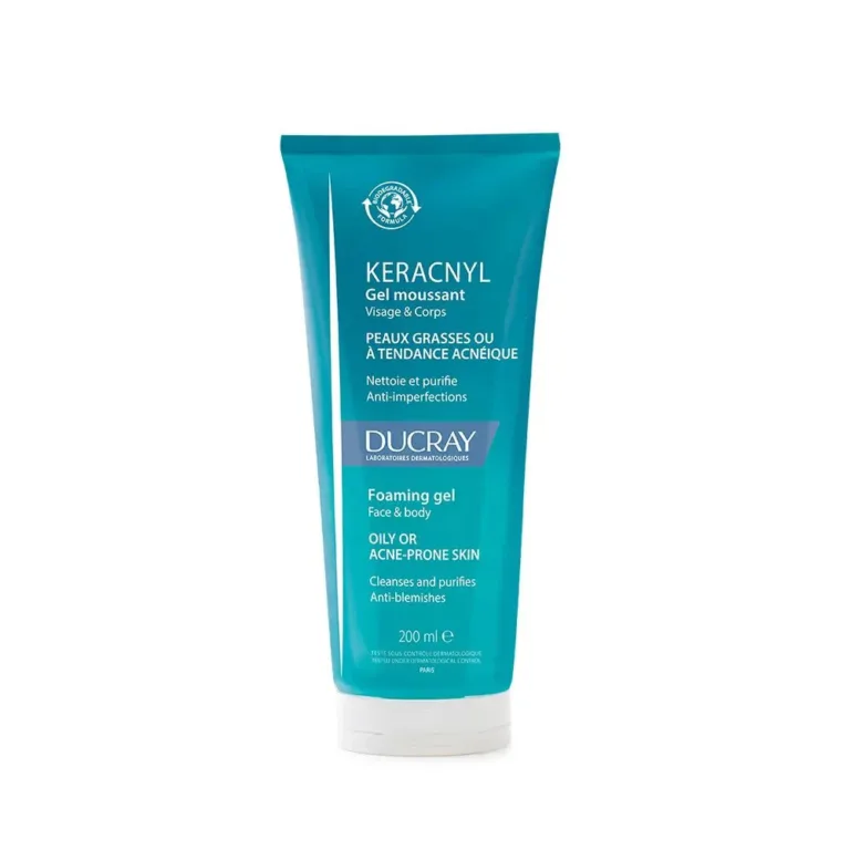 Ducray Keracnyl Foaming cleansing face gel oily skin 200ml (6.76fl oz) - FrenchBeautyHub
