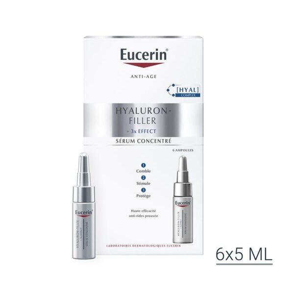Eucerin Hyaluron - Filler + 3x Effect Concentrate 5ml x6 (0.16fl oz x6) - FrenchBeautyHub