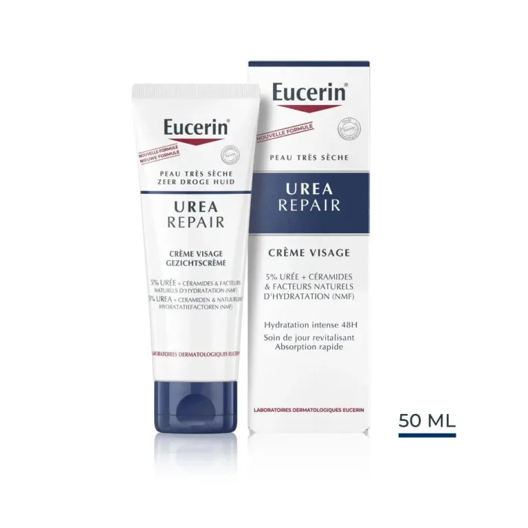 Eucerin UreaRepair Plus Smoothing Face Cream With 5% Urea Dry Skins 50ml (1.69fl oz) - FrenchBeautyHub