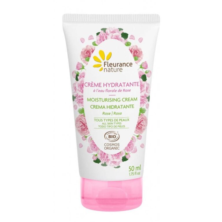 Fleurance Nature Organic ROSE FLORAL WATER MOISTURIZING CREAM All skin types 50ml (1.69fl oz) - FrenchBeautyHub