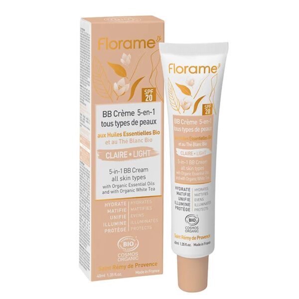 Florame BB Creme 5 - in - 1 SPF20 Organic for All Skin Types 40ml (1.35 fl oz) - FrenchBeautyHub
