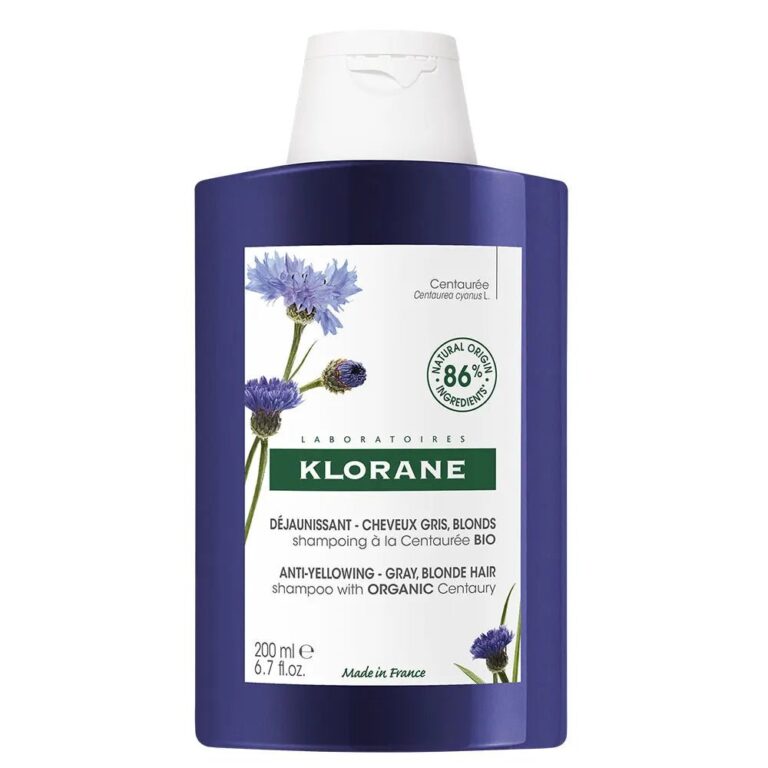 Klorane Anti - Yellowing Shampoo with Centaury for Gray and Blonde Hair - FrenchBeautyHub