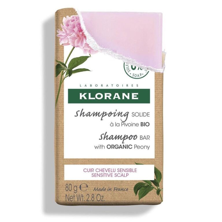 Klorane Peony Solid Shampoo Bar With Organic Peony 80g (2.82 oz) - FrenchBeautyHub