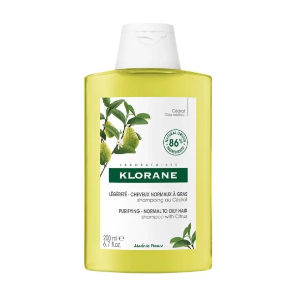 Klorane Purifying Shampoo with Citrus Pulp - Energizing and Shine - Enhancing Formula - FrenchBeautyHub