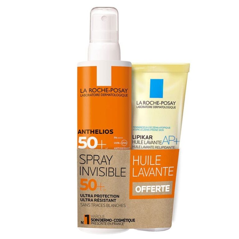 La Roche - Posay Anthelios Invisible Scented Body Spray SPF50+ 200ml + Lipikar Washing Oil 100ml (3.38fl oz) Free - FrenchBeautyHub