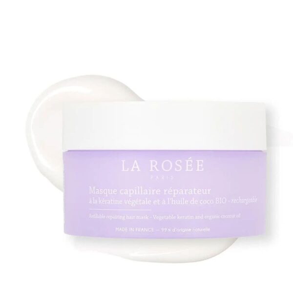 La Rosée Refillable Repairing Hair Mask with plant Keratin and Organic Coconut Oil 200g (7.05 oz) - FrenchBeautyHub
