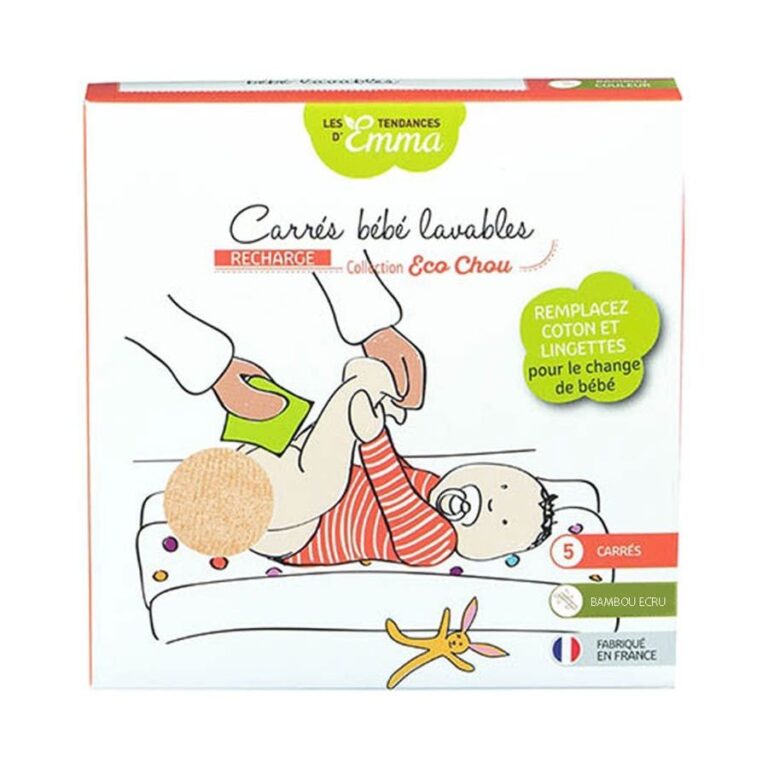 Les Tendances D'Emma Eco Chou Washable Baby Bamboo Squares Ecru x5 - FrenchBeautyHub