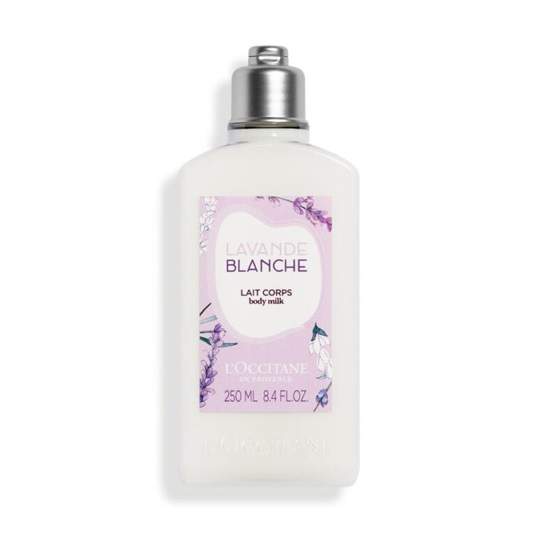 L'Occitane en Provence White Lavender Body lotion 250ml (8.45fl oz) - FrenchBeautyHub
