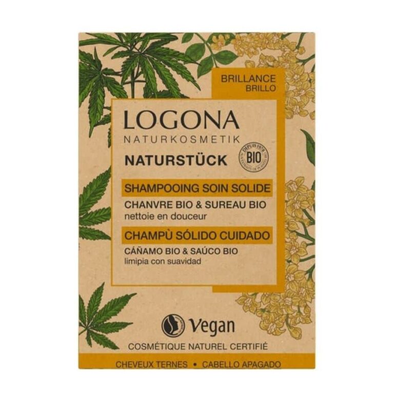 Logona Solide Care Shampoo Organic Hemp and Elderberry Dull Hair 60g (2.11 oz) - FrenchBeautyHub