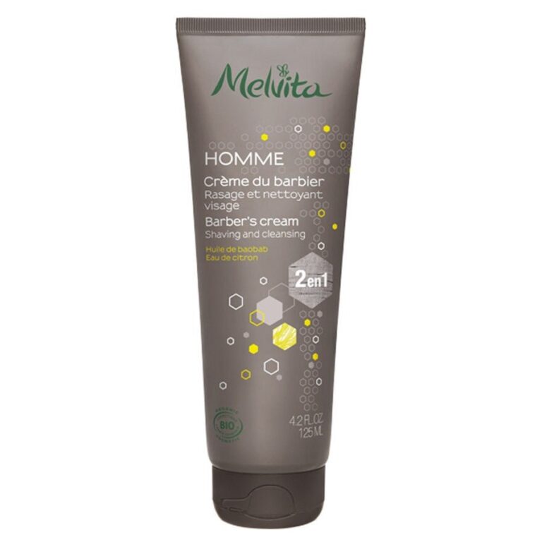 Melvita Melvita Homme Creme Du Barbier 2 - en - 1 Rasage Et Nettoyant Visage Bio 125ml (4.22fl oz) - FrenchBeautyHub